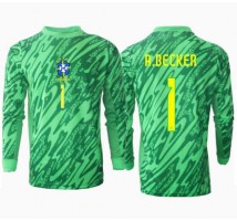 Brazylia Alisson Becker #1 Bramkarskie Koszulka Podstawowa Copa America 2024 Długi Rękaw